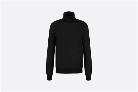 'CD Icon' Turtleneck Sweater Black Cashmere Jersey 